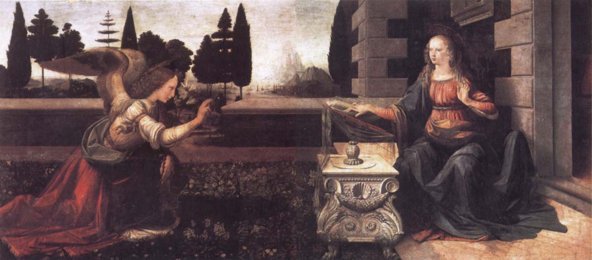 Leonardo  Da Vinci The Annunciation